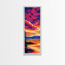 Rolling Hills, Sunset Sky, Colorful Clouds, Scenic View, Peaceful Art, Warm Colors, Cozy Home, Living Room, Canvas Print