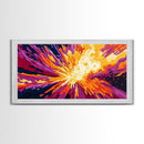 Explosion Burst, Framed Canvas Print, Abstract Wall Art, Vibrant Colorful Painting, Modern Home Decor, Bold Statement Art