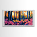 Forest Ferns, Sunlight Through Trees, Canvas Print, Woodland Wall Art, Nature Home Decor, Living Room Art, Fall Aesthetic Decor