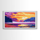 Mountain Lake, Canvas Print, Scenic Landscape Art, Serene Wilderness Wall Decor, Travel Painting, Nature Home Decor, Living Room Art