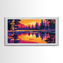 Reflection Pines, Water Serenity, Canvas Print, Peaceful Nature Wall Art, Rustic Cabin Decor, Adventure Home Artwork, Living Room Art