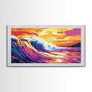 Ocean Wave, Surfing Art, Framed Canvas Print, Beach House Decor, Tropical Wall Art, Coastal Living, Nautical Aesthetic