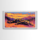 Desert Lizard, Southwestern Wildlife Art, Framed Canvas Print, Nature Wall Decor, Reptile Artwork, Arizona Aesthetic, Boho Wall Art