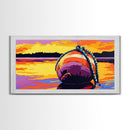 Floating Buoy, Coastal Sunset, Nautical Wall Art, Ocean Inspired Decor, Framed Canvas Print, Beach House Artwork, Seaside Theme
