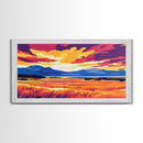Golden Fields, Sunset Landscape, Vibrant Wall Art, Canvas Print, Modern Farmhouse Decor, Rustic Country Art, Dining Room Wall Art