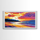 Coastal Sunset, Beach Painting, Vibrant Seascape, Canvas Print, Tropical Wall Art, Living Room Decor, Sunset Ocean Art, Boho Wall Art