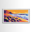 Coastal Cliffs, Waves and Rocks, Ocean Scene, Canvas Print, Modern Beach Wall Art, Tropical Seascape, Sunset Colors, Serene Nature Art
