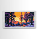 Forest Path, Golden Hour, Pine Trees, Canvas Print, Mountain Retreat Wall Art, Nature Lover Gift, Autumn Vibes, Outdoor Serenity