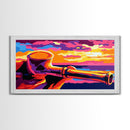 Wooden Pipe, Sunset Art, Colorful Painting, Canvas Print, Western Decor, Smokers Lounge, Rustic Wall Art, Unique Gift, Living Room