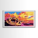 Coiled Rope, Sunset Sky, Nautical Wall Art, Canvas Print, Beach Decor, Vibrant Coastal Art, Boat Lover Gift, Seaside Theme