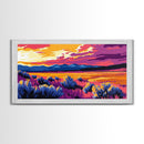 Desert Sunset, Wild Sage, Scenic Art, Framed Canvas Print, Southwest Decor, Rustic Wall Art, Vibrant Landscape, Nature Lover Gift