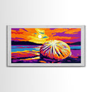 Pumpkin, Sunset, Autumn, Framed Canvas Print, Fall Wall Art, Thanksgiving Home Decor, Seasonal Painting, Warm Colors, Farmhouse Art