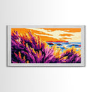 Coastal View, Ocean Waves, Colorful Beach, Sunset Art, Framed Canvas Print, Living Room Wall Art, Nautical Home Decor, Beach Lover Gift