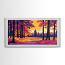 Autumn Forest, Vibrant Trees, Fall Landscape, Nature Wall Art, Framed Canvas Print, Rustic Decor, Living Room Art, Cozy Home Gift
