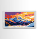 Fiery Sky Over River, Bold Sunset Wall Art, Colorful Nature Print, Dramatic Cloudscape Painting, Framed Canvas Print, Office Wall Decor