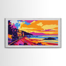 Golden Hills, Sunset Landscape, Autumn Nature, Living Room Wall Art, Vibrant Boho Decor, Framed Canvas Print, Modern Art
