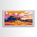 Forest View, Mountain Sunset, Vibrant Wilderness, Nature Wall Art, Cabin Wall Decor, Framed Canvas Print, Rustic Autumn Art