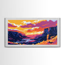 Canyon Sunset, Desert Landscape, Southwest Art, Framed Canvas Print, Wall Art, Western Home, Boho Aesthetic, Earthy Tones, Rustic Decor