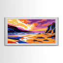 River Valley, Sunset Scene, Majestic Cliffs, Nature Wall Art, Framed Canvas Print, Rustic Home Decor, Western Landscape, Fall Colors