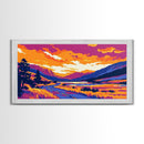 Mountain Sunset, Scenic Wall Art, Framed Canvas Print, Rustic Home Decor, Cabin Landscape Art, Nature Lover Gift, Boho Art