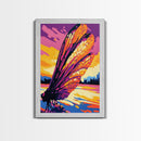 Butterfly Sunset, Reflection, Framed Canvas Print, Whimsical Nature Art, Boho Decor, Autumn Wall Art, Cozy Home Aesthetic, Rustic Living