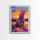 Lizard Art, Desert Reptile, Wildlife Decor, Nature Painting, Southwest Aesthetic, Bold Colors, Living Room, Canvas Print, Exotic Animal