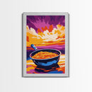 Skillet Meal, Western Cooking, Rustic Kitchen, Cowboy Decor, Farmhouse Aesthetic, Kitchen Wall Art, Bold Colors, Canvas Print, Warm Tones