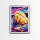 Ocean Rock Formation, Framed Canvas Print, Vibrant Seascape, Coastal Art, Nautical Home Decor, Bold Nature Scene, Beach House Accent