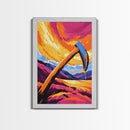 Melting Axe, Surreal Landscape, Framed Canvas Print, Fantasy Art, Dreamlike Painting, Boho Decor, Large Artwork, Unique Wall Art, Gift Idea