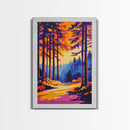 Forest, Golden Path, Autumn Trees, Canvas Print, Fall Landscape Art, Rustic Home Decor, Living Room Wall Art, Vibrant Nature Painting