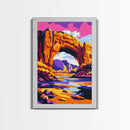 Desert Arch, Canyon Sunset, Western Landscape, Nature Lovers, Bold Art, Rustic Decor, Framed Canvas Print, Living Room, Office Space
