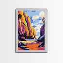 Canyon View, Desert Wall Art, Southwest Decor, Vibrant Landscape Print, Nature Lover Gift, Modern Wall Art, Framed Canvas Print