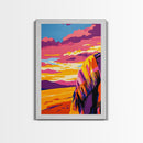 Sunset Blanket, Cozy Art Print, Bohemian Wall Decor, Warm Tones Painting, Relaxing Art, Vibrant Living Room Art, Canvas Print