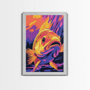 Bold Bass, Fishing Art, Vibrant Wildlife, Angler Decor, Canvas Print, Man Cave Wall Art, Rustic Lake House, Bold Colors, Unique Gift