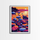Vibrant Sunset River, Canvas Print, Colorful Nature Art, Bold Landscape, Modern Home Decor, Sunset Lake Scene, Living Room Wall Art