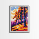 Autumn Forest, Golden Trees Art, Canvas Print, Vibrant Nature Painting, Fall Wall Decor, Warm Tones Art, Cozy Home Decor, Office Art