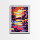 River Sunset, Serene Landscape Art, Canvas Print, Vibrant Nature Painting, Water Reflection Art, Relaxing Home Decor, Modern Wall Art