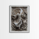 Ornate Sculpture, 3D Wall Art, Elegant Relief, Classical Decor, Canvas Print, Artistic Home Decor, Luxury Interior, Spiritual Aesthetic