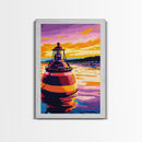 Ocean Buoy, Nautical Decor, Seaside Wall Art, Coastal Painting, Canvas Print, Living Room Wall Art, Beach House Art, Vibrant Watercolor