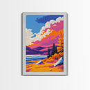 Autumn Lake, Nature Art, Fall Wall Decor, Mountain Reflection, Cozy Home Aesthetic, Rustic Style, Framed Canvas Print, Gift Idea