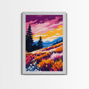 Autumn Lake Sunset, Framed Canvas Print, Vibrant Nature Art, Fall Landscape, Cozy Home Decor, Warm Tones, Relaxing Living Room Artwork