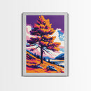 Lone Tree Painting, Colorful Nature Wall Art, Vibrant Landscape Canvas Print, Rustic Home Decor, Living Room Wall Art, Boho Art