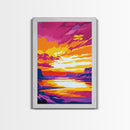Canyon Sunset Art, Vibrant Nature Painting, Colorful Landscape Canvas Print, Rustic Home Decor, Western Wall Art, Living Room Wall Art