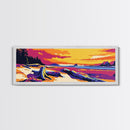 Coastal Sunset, Beach Canvas Print, Vibrant Ocean Art, Nature Wall Art, Colorful Home Decor, Framed Canvas Print, Tropical Wall Art