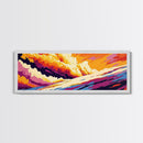 Dramatic Sky, Sunset Cloud Painting, Colorful Abstract Art, Modern Wall Decor, Framed Canvas Print, Living Room Wall Art, Vibrant
