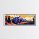 Majestic Mountains, Autumn Landscape Painting, Colorful Nature Print, Cabin Wall Decor, Framed Canvas Print, Living Room Wall Art