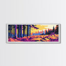 Enchanted Forest, Sunset Glow Painting, Vibrant Woodland Art, Nature Lover Gift, Framed Canvas Print, Living Room Wall Art, Cozy
