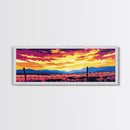 Barbed Wire, Western Sunset, Rural Landscape, Canvas Print, Cowboy Wall Art, Rustic Home Decor, Vibrant Sky, Country Aesthetic