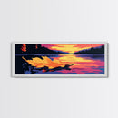 Autumn Leaf, Sunset Lake, Nature Wall Art, Canvas Print, Rustic Home Decor, Fall Landscape, Cabin Aesthetic, Boho Art, Warm Tones