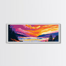 Sunset Clouds, Mountain Lake, Nature Painting, Canvas Print, Boho Wall Decor, Serene Landscape, Warm Color Palette, Fall Vibes